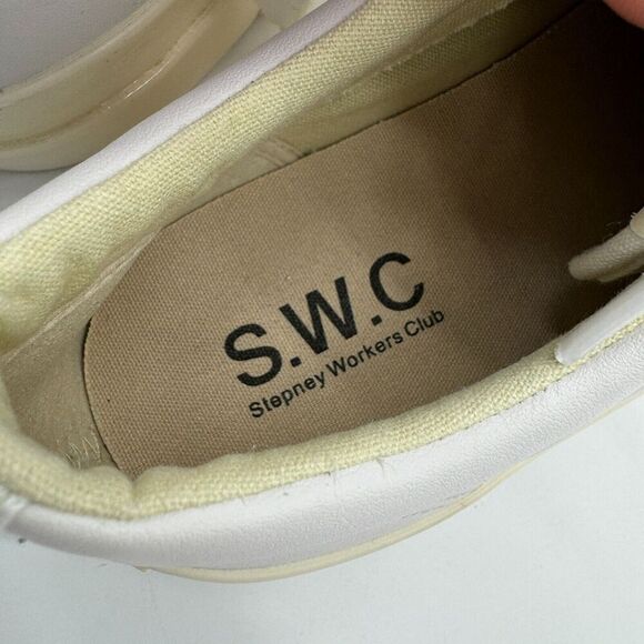 Stepney Workers Club S.W.C. Dellow Sneaker Men's 41 Light Gray Leather Lace Up - Picture 7 of 11